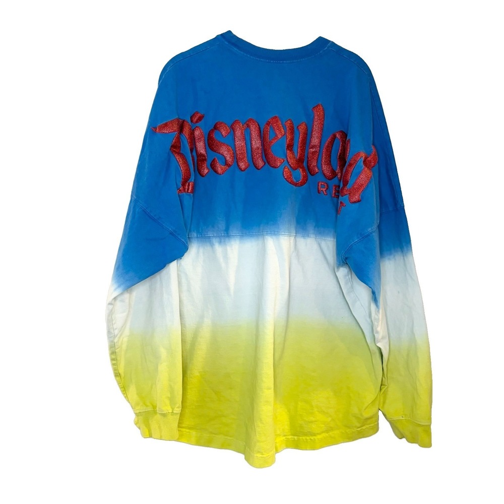 Disney park Snow White Spirit Jersey Shirt Long Sleeve Glitter Ombre Apple L